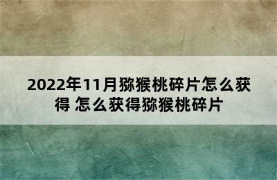 2022年11月猕猴桃碎片怎么获得 怎么获得猕猴桃碎片